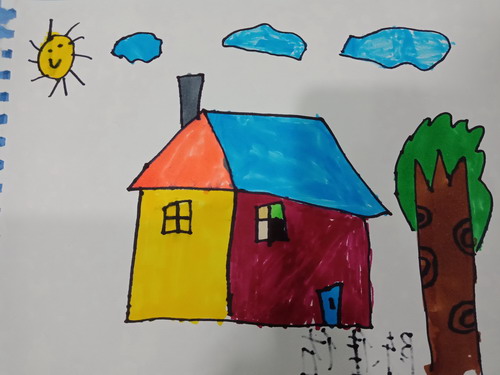 大房子手绘画图片