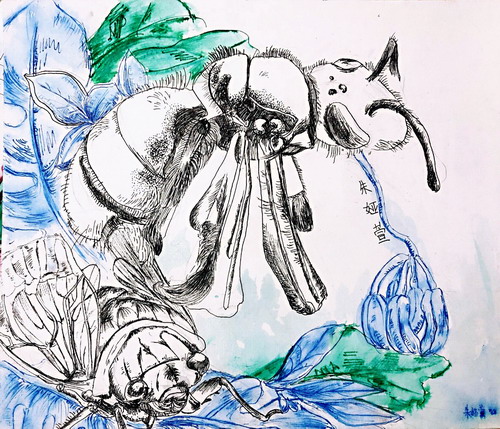 大自然的宾客儿童画获奖