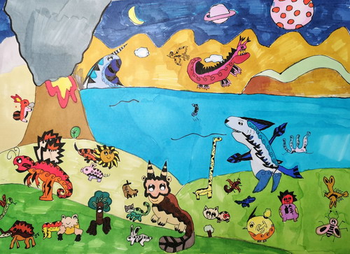 2-奇异星球手绘画图片