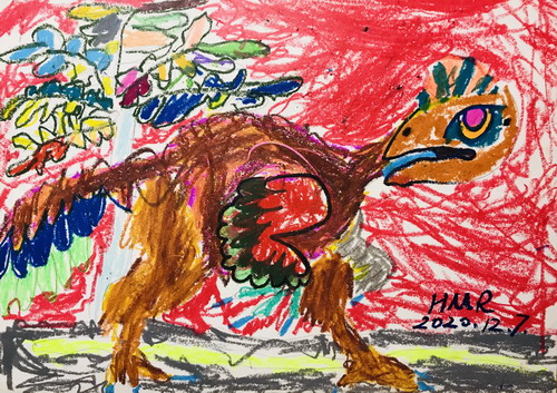 窃蛋龙绘画作品