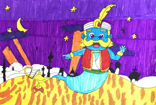 阿拉丁二年级绘画