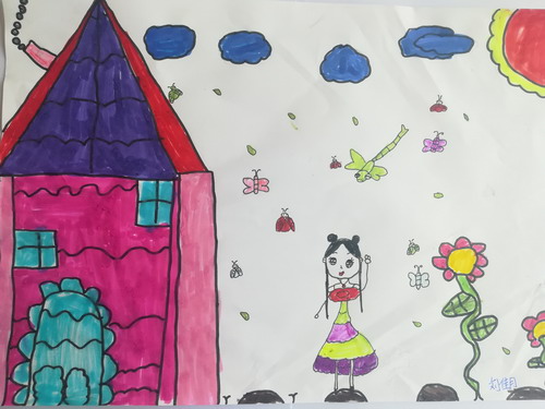 我爱我家儿童绘画一等奖