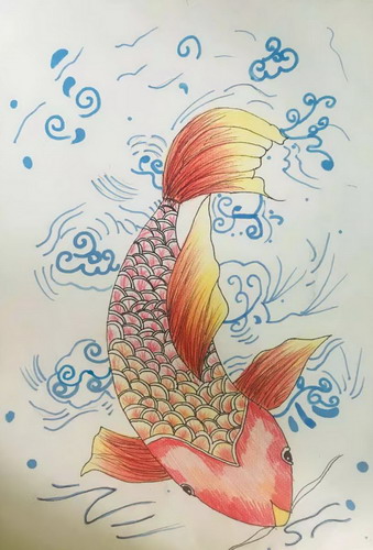 锦鲤画画图片