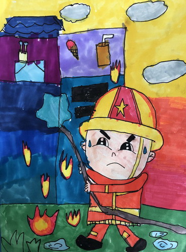 致敬消防员画画简单