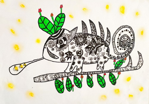 变色龙画简单好看