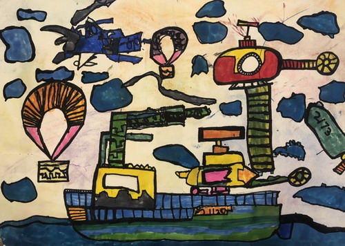 海上世界画画图片