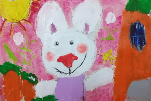 小白兔儿童画一等奖