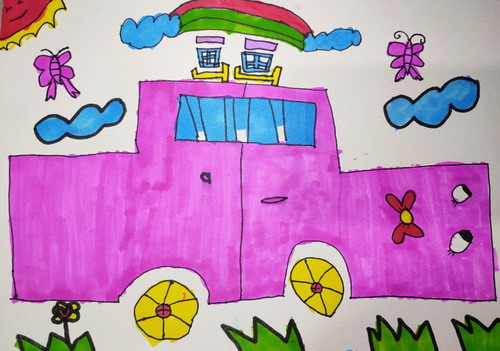 小轿车手绘画一等奖