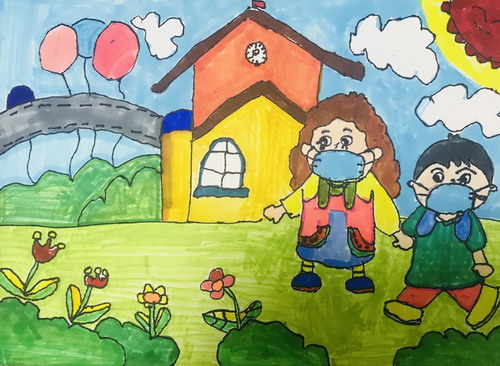 我们上学啦儿童绘画简单