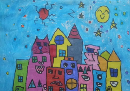 快乐的房子画画好看