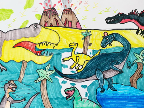 恐龙园画画简单