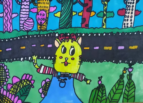 森林之猫绘画漂亮