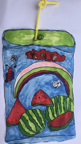 美味西瓜汁儿童画图片