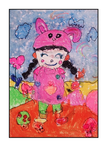 漂亮的小女孩画画简单