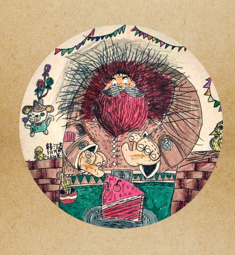 维京人的午餐手绘画获奖