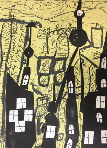 建筑工地儿童画