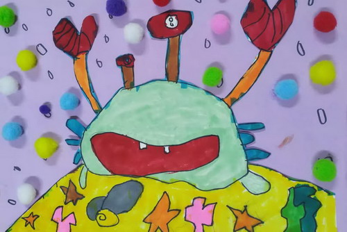 海底蟹绘画漂亮