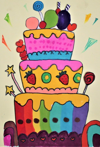 生日蛋糕儿童画图片