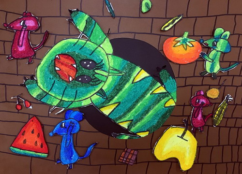 猫捉老鼠创意画获奖