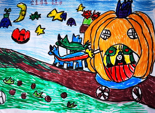 公主马车绘画漂亮