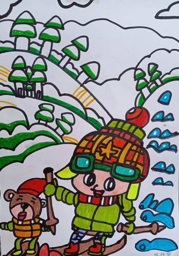 我与小熊快乐的一天画画图片