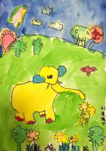 大游轮五年级绘画