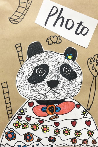 熊猫先生的彩色照片幼儿园绘画