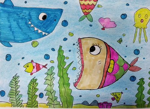 海底世界画画简单