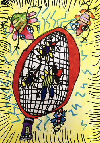 电蚊拍画画简单