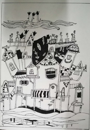 土家吊脚楼画画简单