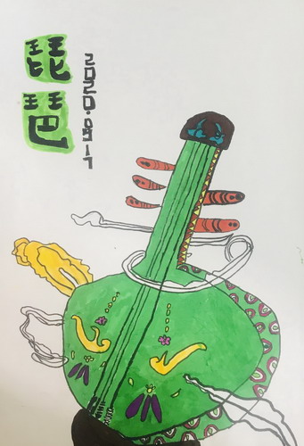 好听的琵琶儿童绘画简单