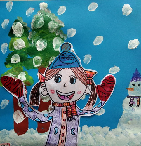 雪天真快乐创意画一等奖