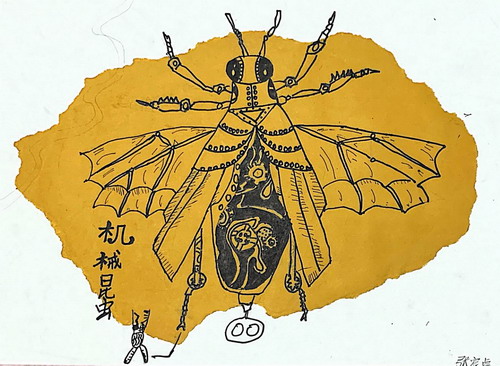 机械昆虫儿童绘画