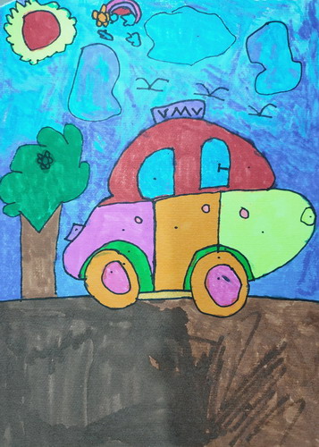 去郊游儿童绘画一等奖