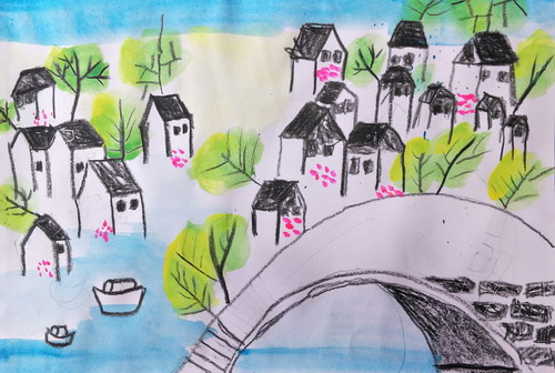 江南水乡儿童绘画一等奖