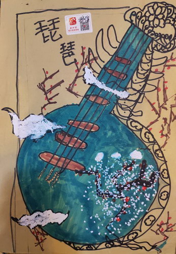 琵琶儿童画创意