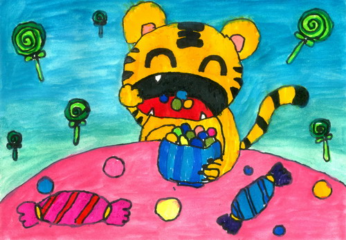 爱吃糖的小老虎画画简单