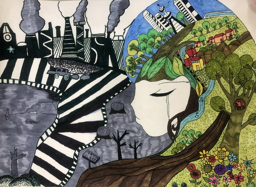 保护环境手绘图片