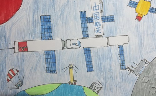 国际空间站创意画