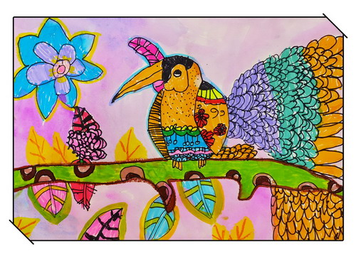 优雅的大嘴鸟创意画获奖