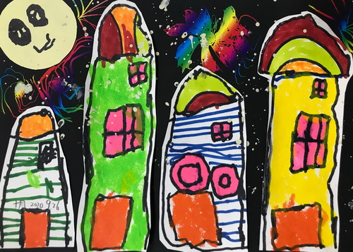 合家共庆画画图片