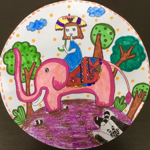 热带风情绘画作品