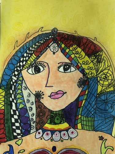 印度新娘儿童画一等奖