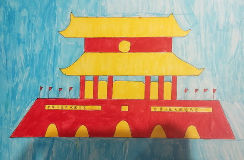 天安门画画图片