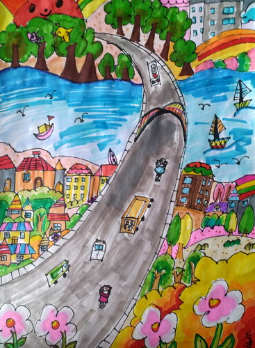 家乡的美绘画作品