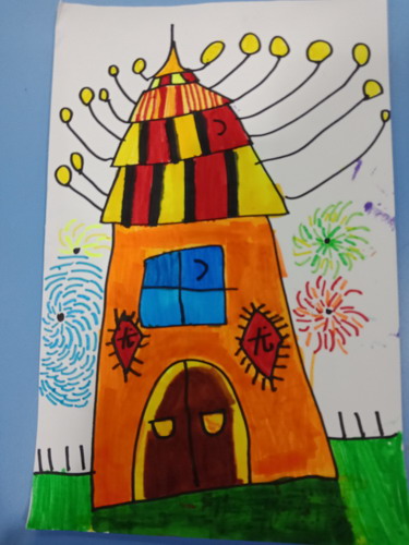 雷锋塔幼儿园绘画