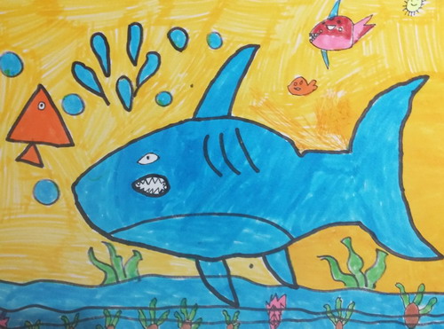 鲨鱼儿童绘画获奖