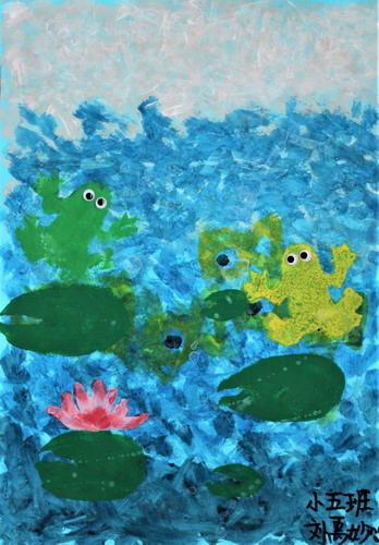 荷塘美景创意画简单好看