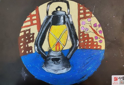 煤油灯手绘画一等奖
