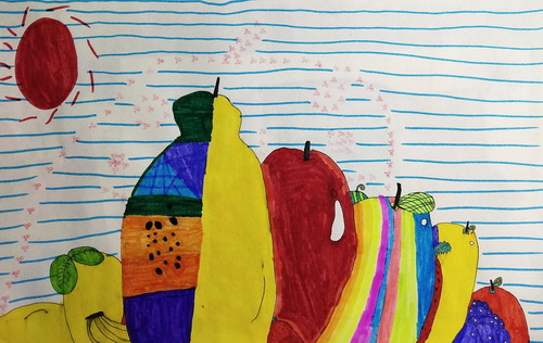 美丽的小花儿童画